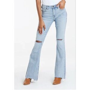 dear john rosa flare women's light blue distressed jeans Denim High Rise 29